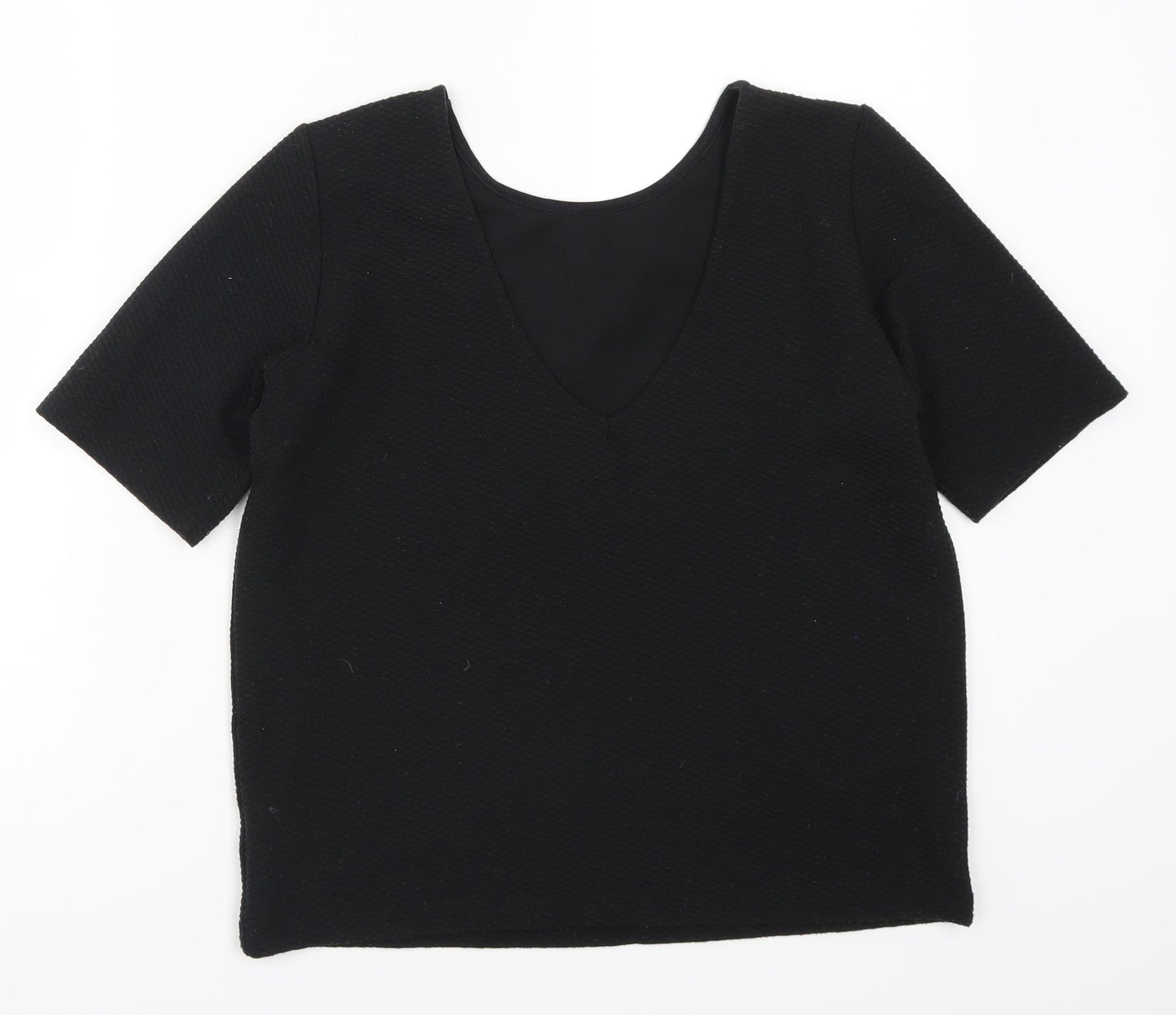 Womens UK Size 10 ASOS Black Basic T-Shirt