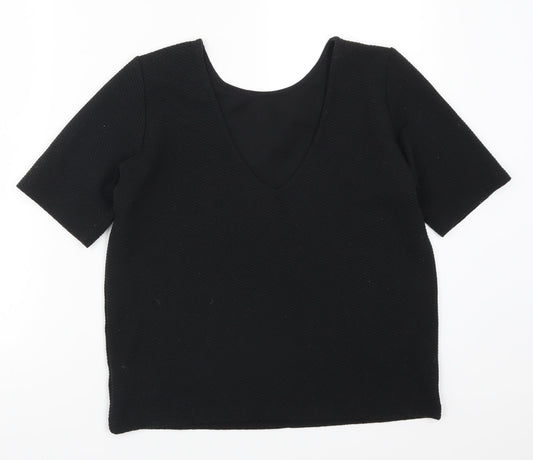 Womens UK Size 10 ASOS Black Basic T-Shirt