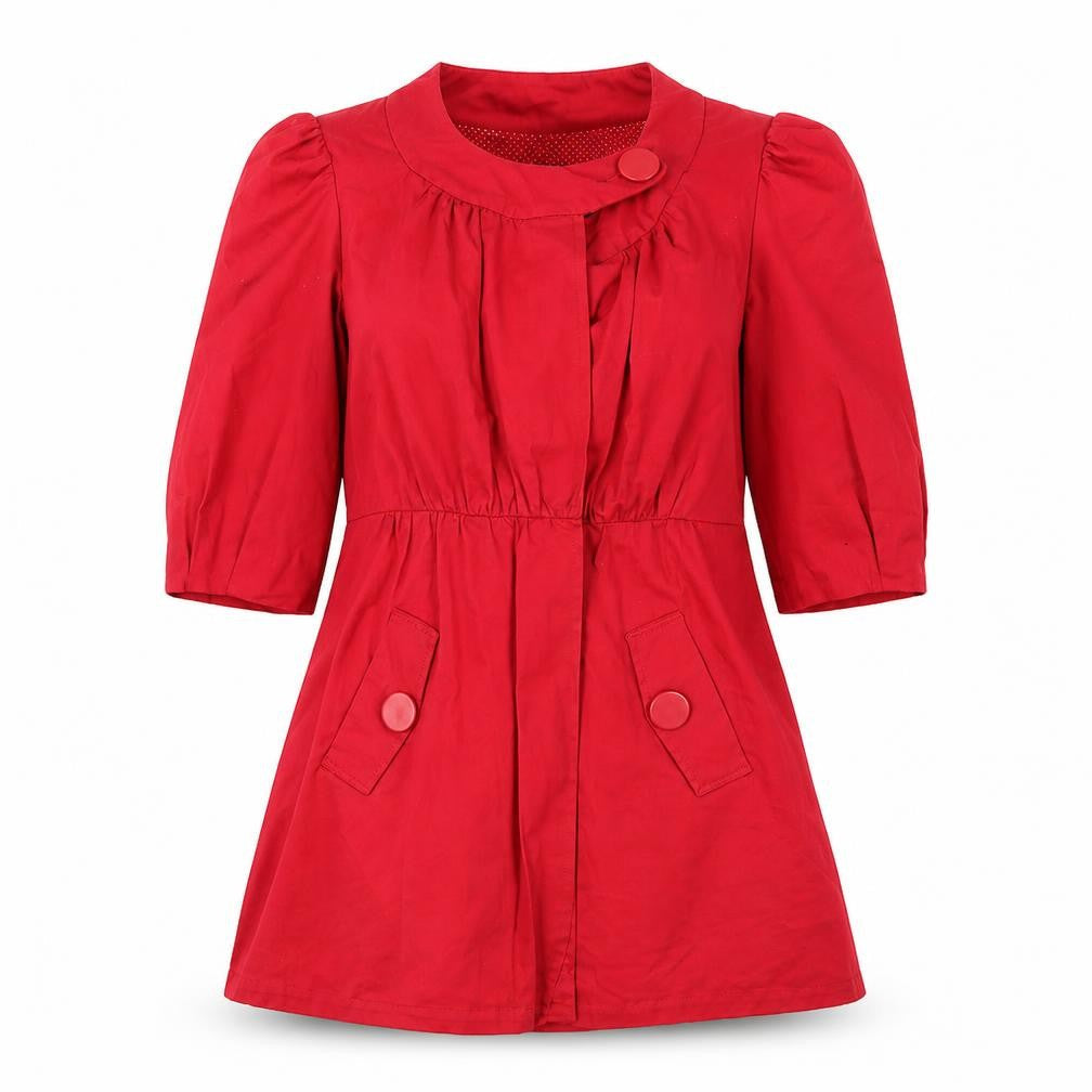 Womens UK Size 12 Atmosphere Red Pea Coat