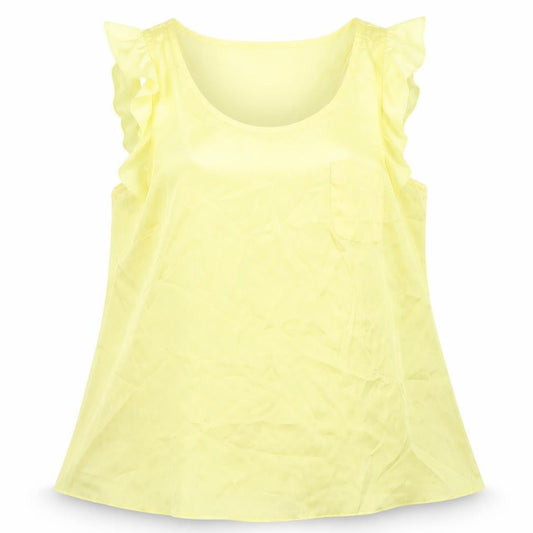Front view of Red Herring women’s yellow basic blouse, size UK 12