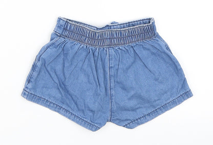 Mini Club Girls Blue  Denim Cropped Trousers Size 12-18 Months