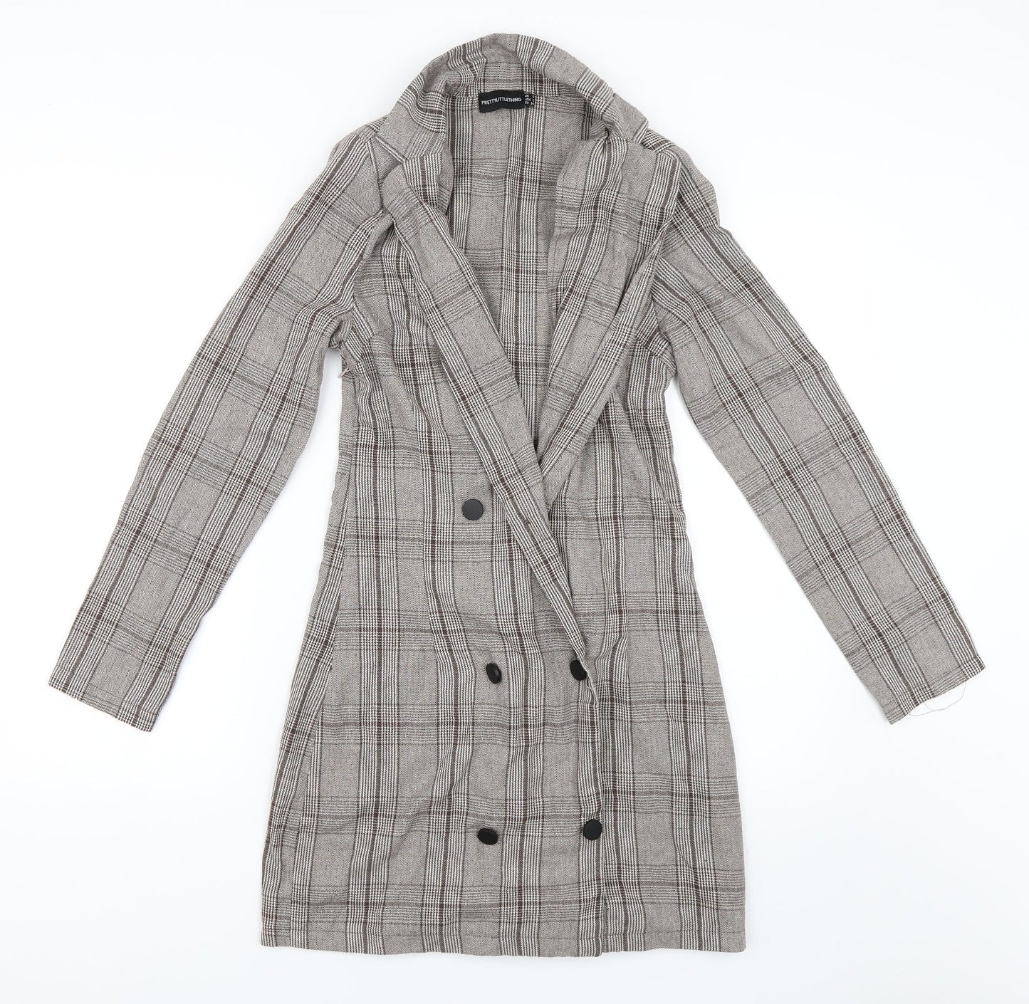 PRETTYLITTLETHING Womens Brown   Jacket Dress  Size 6