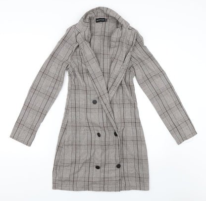 PRETTYLITTLETHING Womens Brown   Jacket Dress  Size 6