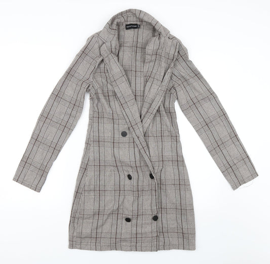 PRETTYLITTLETHING Womens Brown   Jacket Dress  Size 6