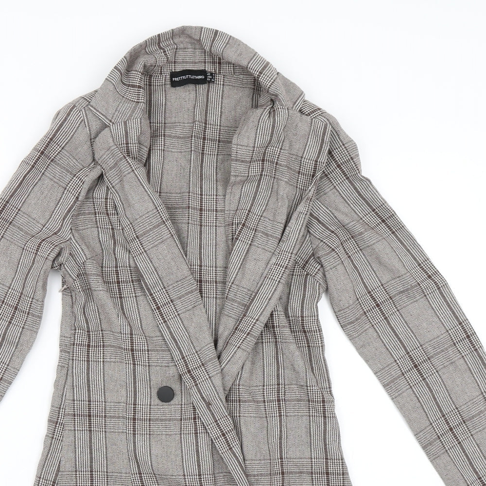 PRETTYLITTLETHING Womens Brown   Jacket Dress  Size 6