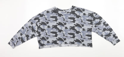 Tresics Womens Multicoloured Camouflage Jersey Cropped T-Shirt Size S