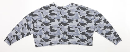 Tresics Womens Multicoloured Camouflage Jersey Cropped T-Shirt Size S