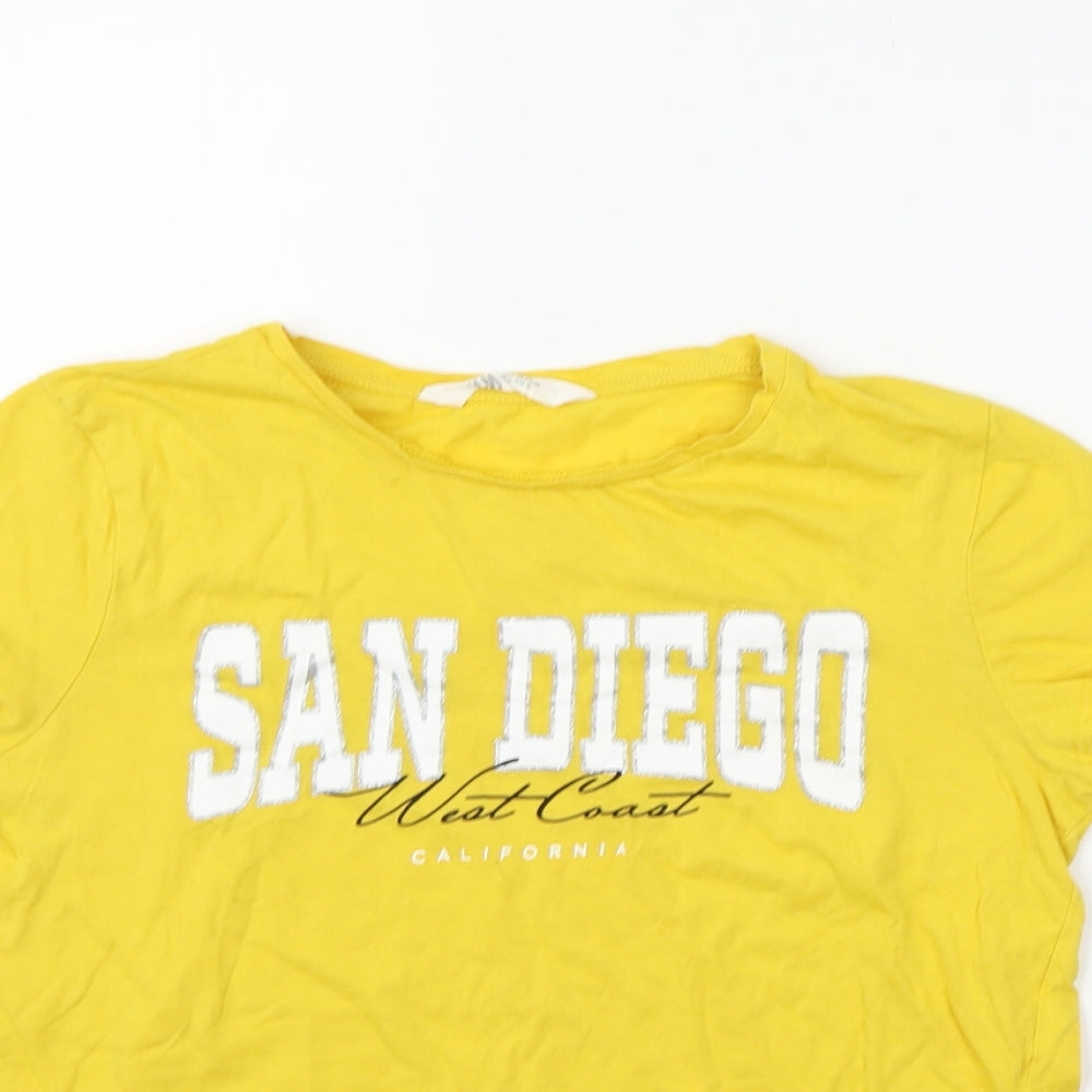 H&M Girls Yellow   Basic T-Shirt Size 14-15 Years