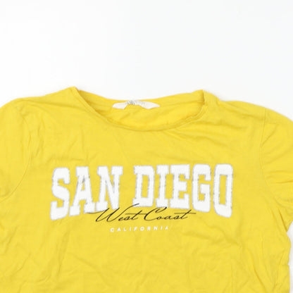 H&M Girls Yellow   Basic T-Shirt Size 14-15 Years