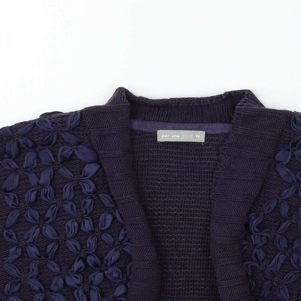 Per Una Womens Blue   Cardigan Jumper Size 14