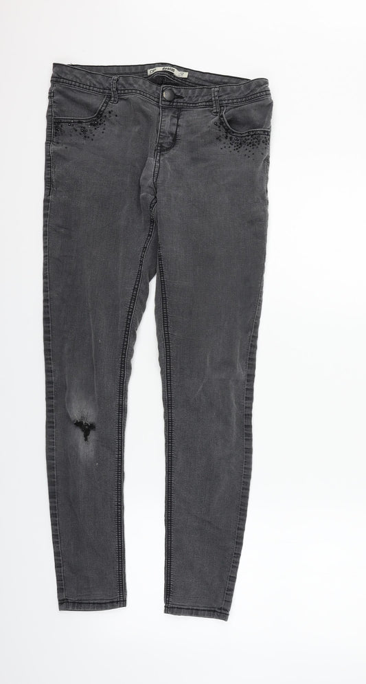 Dorothy Perkins   Womens Grey   Skinny Jeans Size 12 L26 in