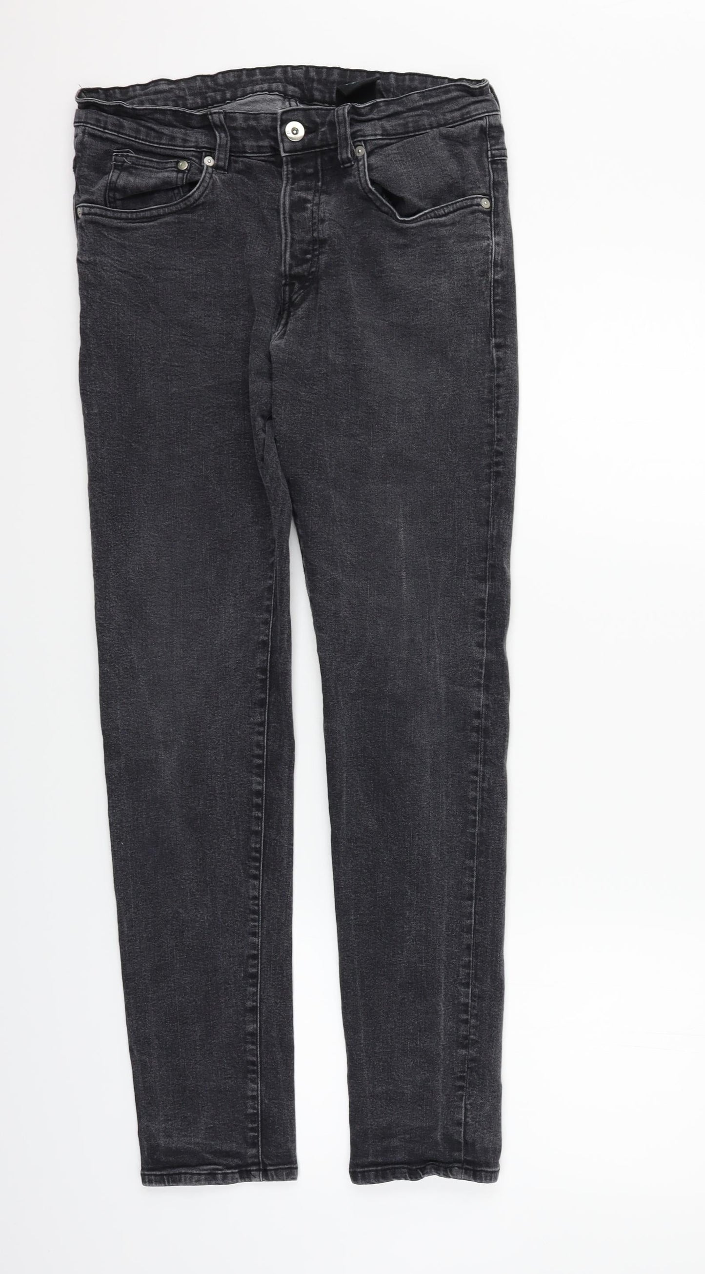 Womens UK Size 30 in H&M Regular Fit Straight Grey Jeans