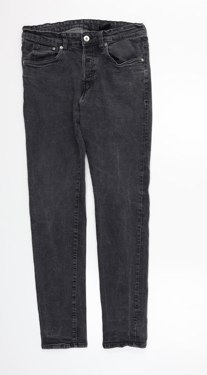 Womens UK Size 30 in H&M Regular Fit Straight Grey Jeans