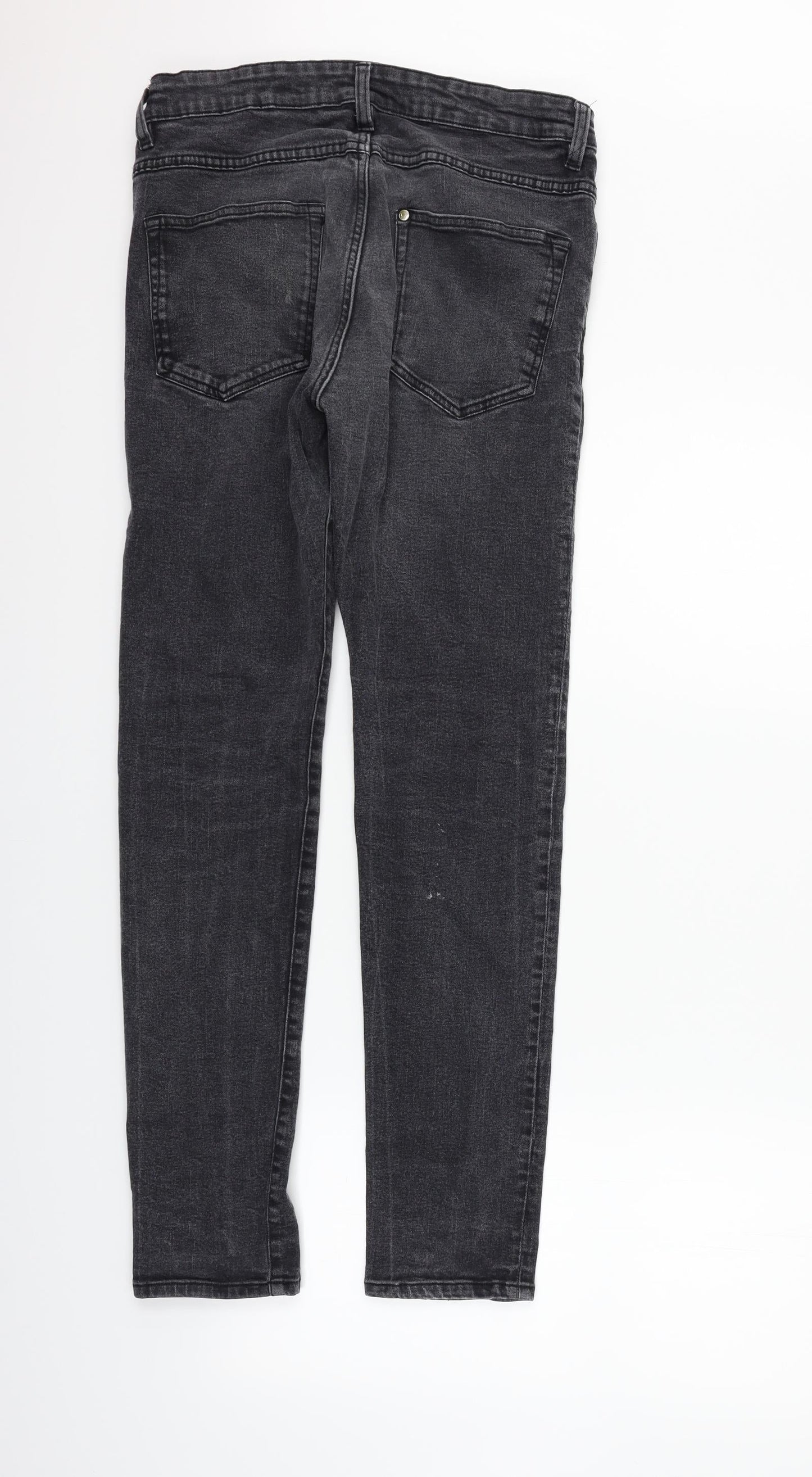 Womens UK Size 30 in H&M Regular Fit Straight Grey Jeans