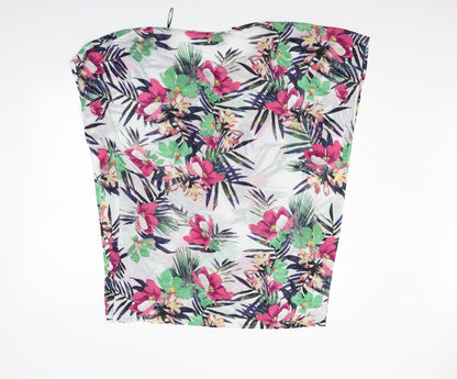 H&M Womens White Floral  T-Shirt Dress  Size M