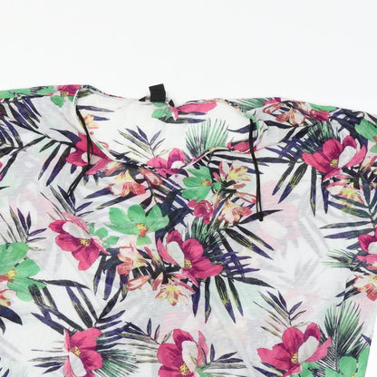 H&M Womens White Floral  T-Shirt Dress  Size M