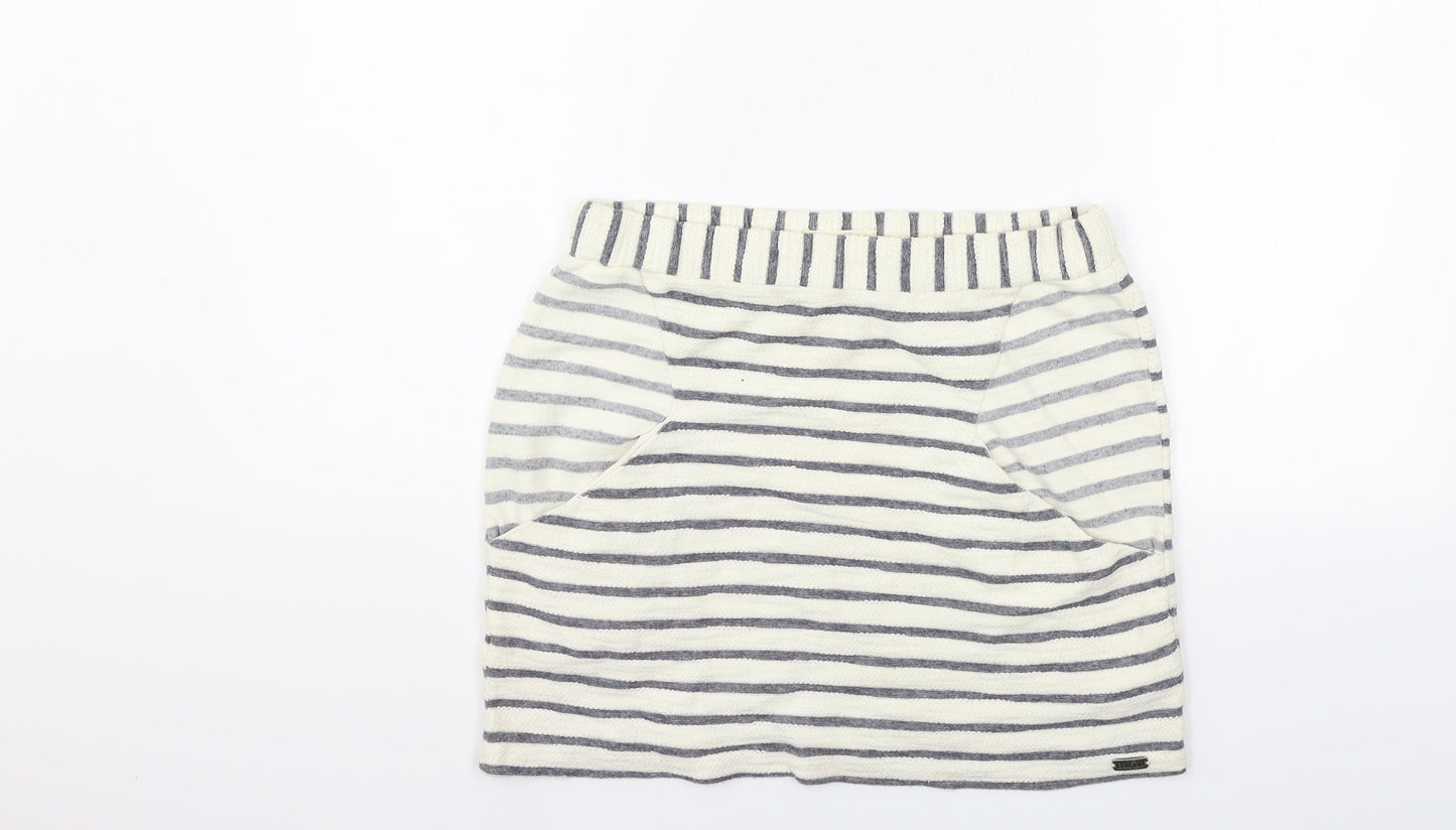 Bellfield Womens Beige Striped  Mini Skirt Size 12
