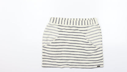 Bellfield Womens Beige Striped  Mini Skirt Size 12