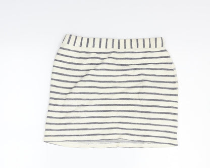Bellfield Womens Beige Striped  Mini Skirt Size 12