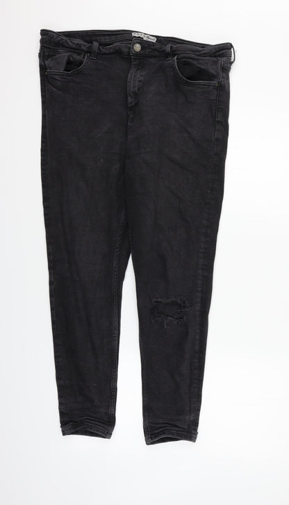deniem co Womens Grey   Straight Jeans Size 20 L28 in