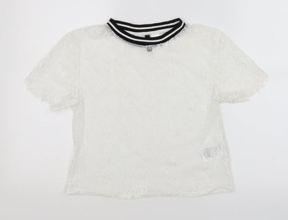 Womens UK Size XS Divided White Basic T-Shirt