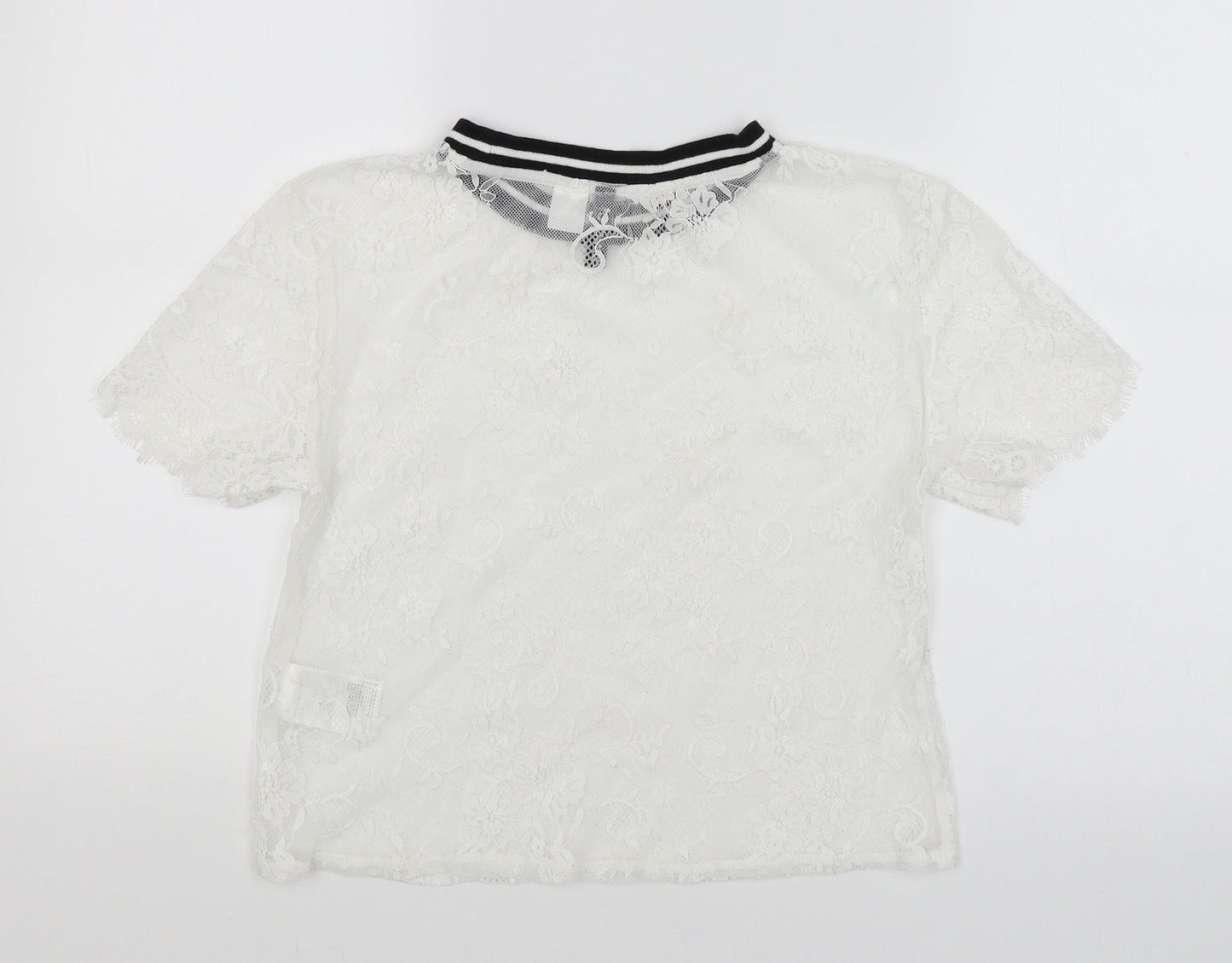 Womens UK Size XS Divided White Basic T-Shirt