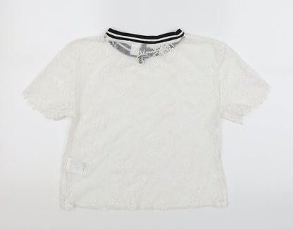 Womens UK Size XS Divided White Basic T-Shirt