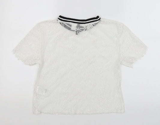 Womens UK Size XS Divided White Basic T-Shirt
