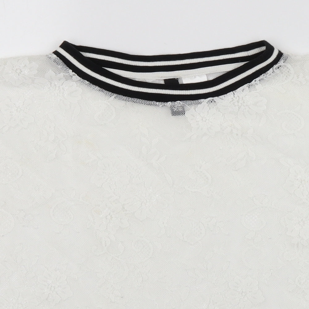 Womens UK Size XS Divided White Basic T-Shirt