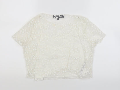 Womens UK Size 12 Topshop White Basic T-Shirt
