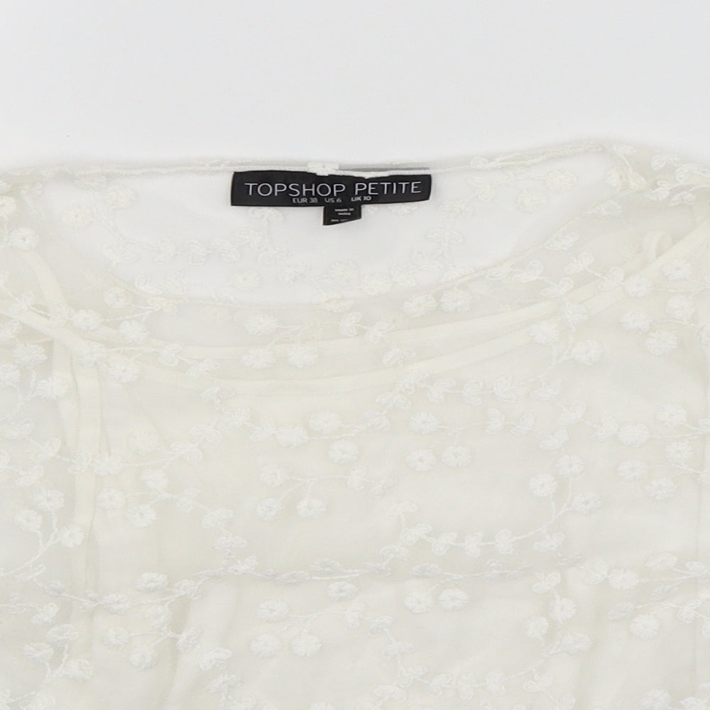 Womens UK Size 12 Topshop White Basic T-Shirt
