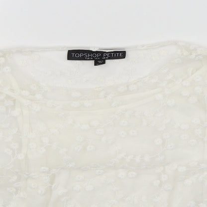 Womens UK Size 12 Topshop White Basic T-Shirt