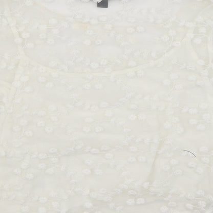 Womens UK Size 12 Topshop White Basic T-Shirt