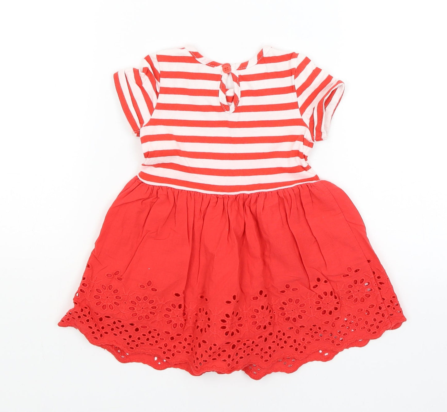 TU Baby Red Striped  Fit & Flare  Size 9-12 Months