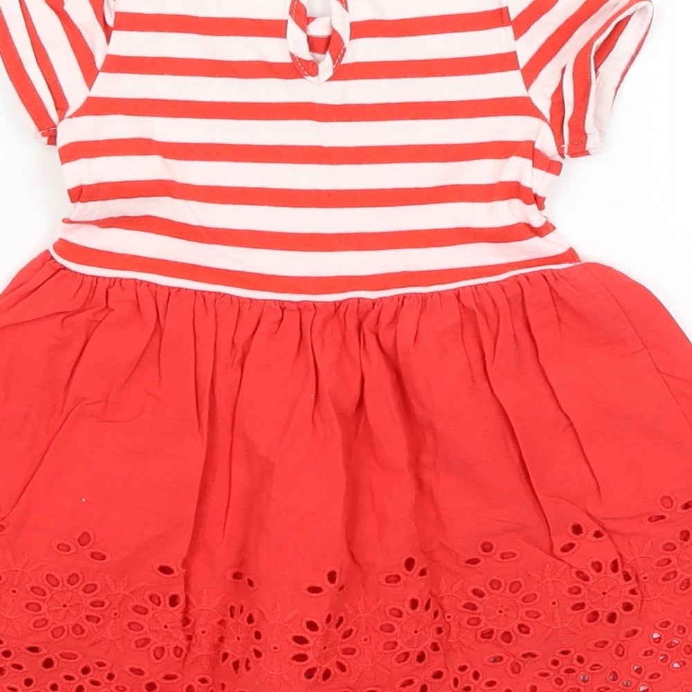 TU Baby Red Striped  Fit & Flare  Size 9-12 Months