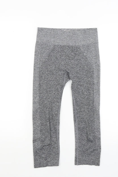 Womens UK Size 8 Workout  Cropped Grey Leggings