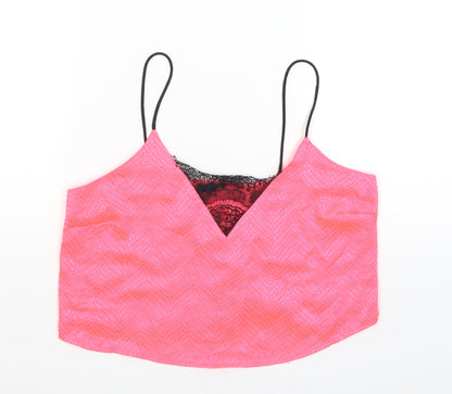 Womens UK Size S River Island Pink Cropped Tank