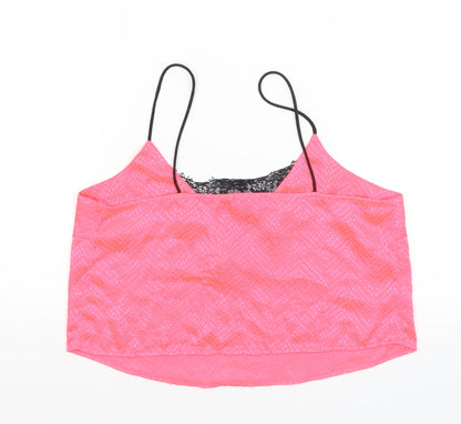 Womens UK Size S River Island Pink Cropped Tank