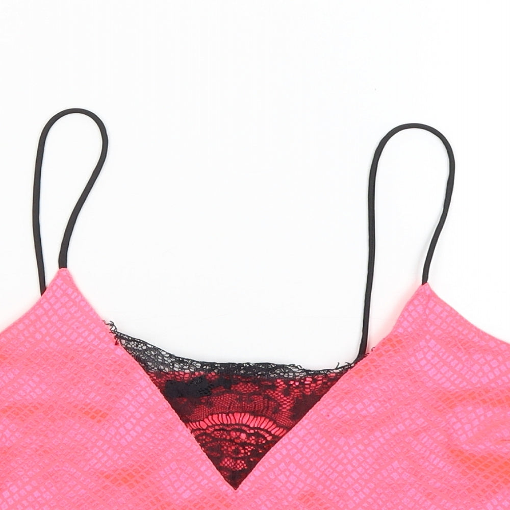 Womens UK Size S River Island Pink Cropped Tank