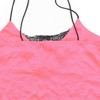 Womens UK Size S River Island Pink Cropped Tank