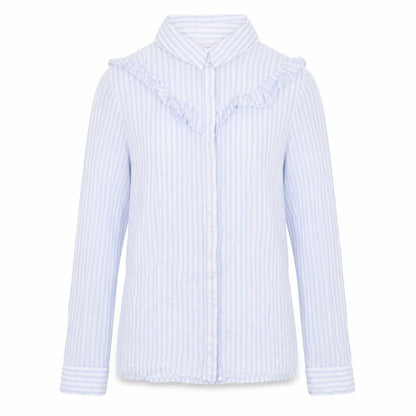 Womens UK Size M Pull & Bear Blue Basic Button-Up