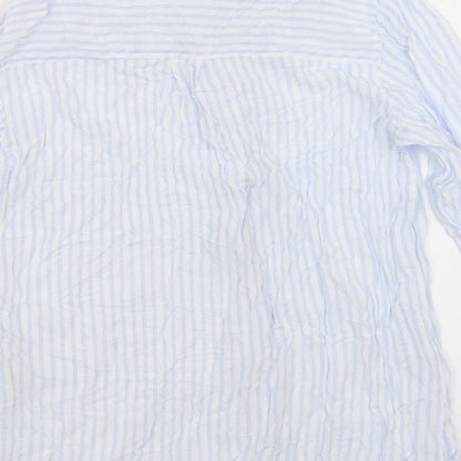 Womens UK Size M Pull & Bear Blue Basic Button-Up