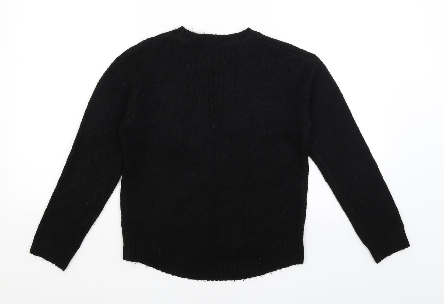 F&F Girls Black   Pullover Jumper Size 9-10 Years  - Stars
