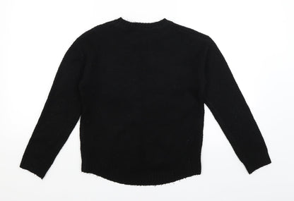 F&F Girls Black   Pullover Jumper Size 9-10 Years  - Stars