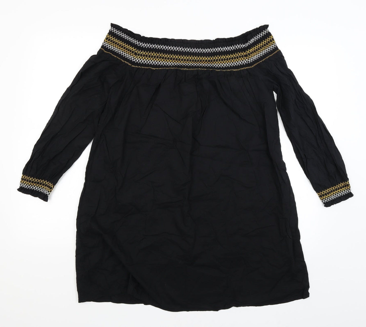 Womens UK Size 12 River Island Black Basic Blouse