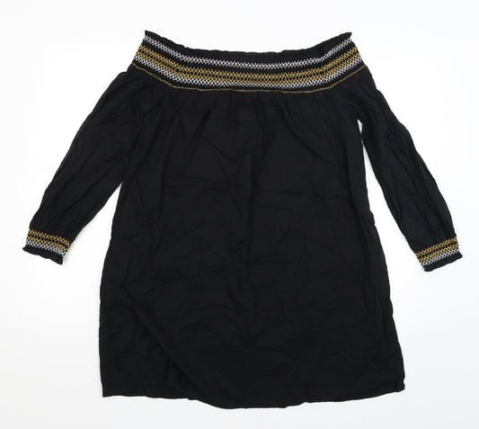 Womens UK Size 12 River Island Black Basic Blouse
