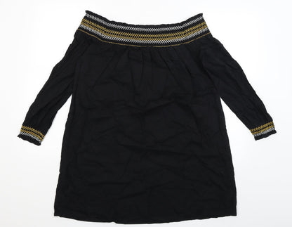 Womens UK Size 12 River Island Black Basic Blouse