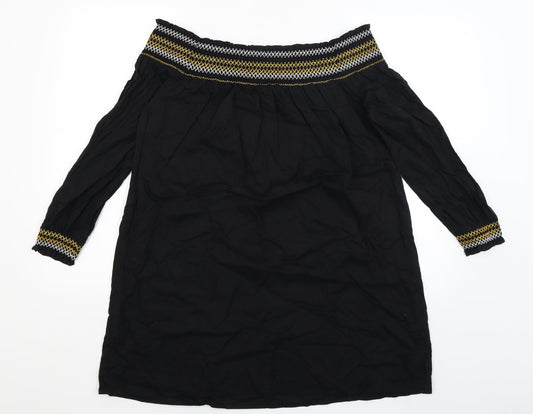Womens UK Size 12 River Island Black Basic Blouse