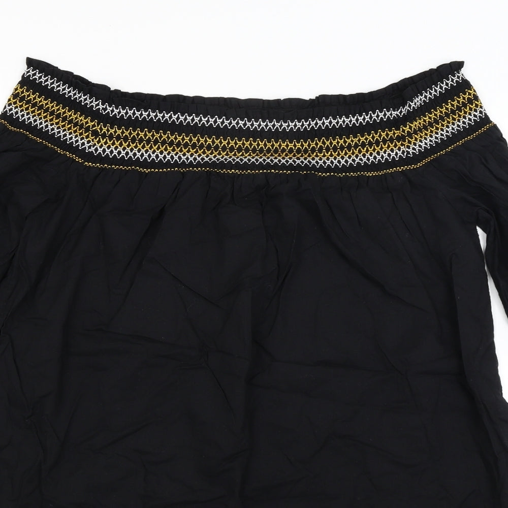 Womens UK Size 12 River Island Black Basic Blouse