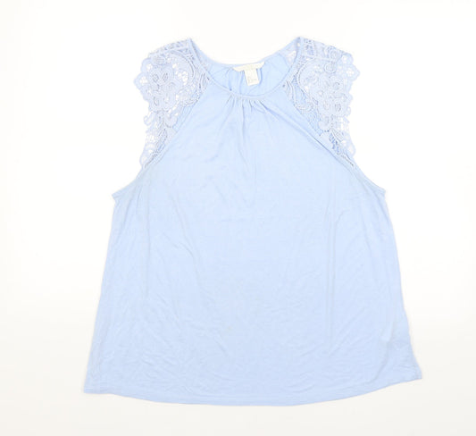 Womens UK Size L H&M Blue Basic Tank